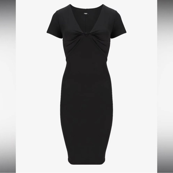 Express Black Bodycontour Short Sleeve Sheath Dress - XXS - Picture 2 of 9